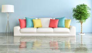 Flooded living room