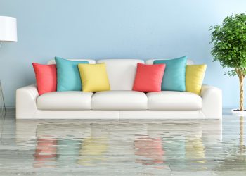 Flooded living room