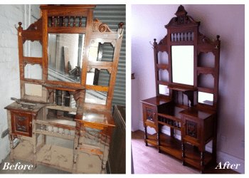 Flood damage dresser restoration